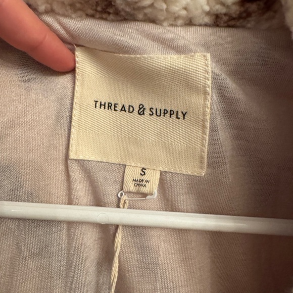 Thread & Supply Cozy Cream and Brown Teddy Jacket - Picture 6 of 8